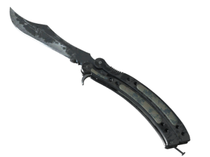 ★ StatTrak™ Butterfly Knife | Night (Battle-Scarred)